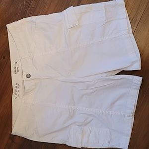 Sonoma Women's White Bermuda Mid- Rise Cargo Shorts